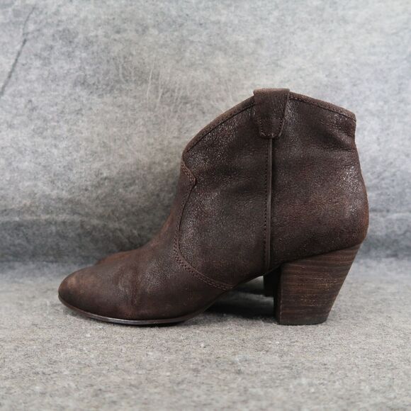 Ash Shoes Womens 40 Bootie Classic Leather Block Heel Pull On Jalouse Distressed - Picture 3 of 14
